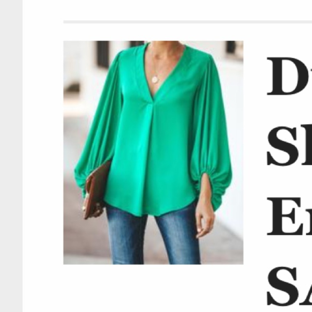 Emerald Green Balloon Sleeve Top